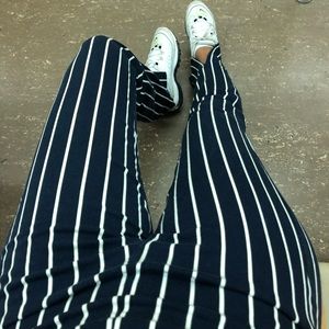 REFORMATION STRIPED HIGH-WAIST PANTS